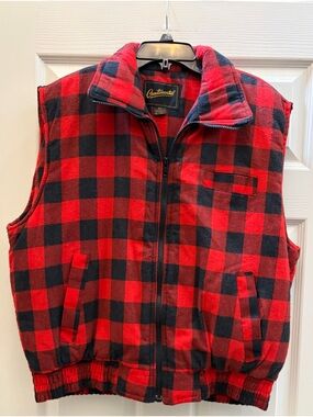Red & Black Buffalo Plaid Fleece Vest